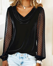 Avery™ Elegant Blouse with draped collar