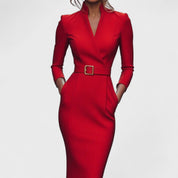 Maye™ Refined Black Dress + FREE belt