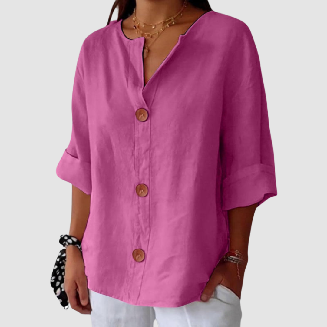 Leah™ Casual Linen Blouse