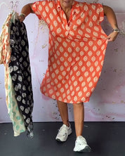 Lona™ Loose Lapel Collar Dress