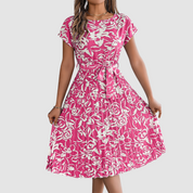 Rosie™ Elegant Floral Pleated Dress