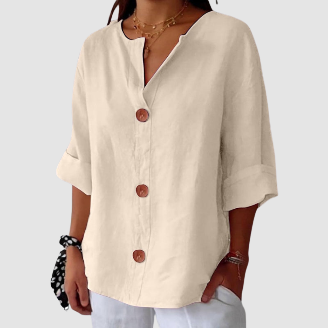 Leah™ Casual Linen Blouse