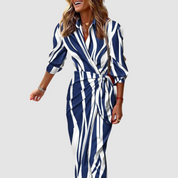 Cecilia™ Elegant Striped Dress