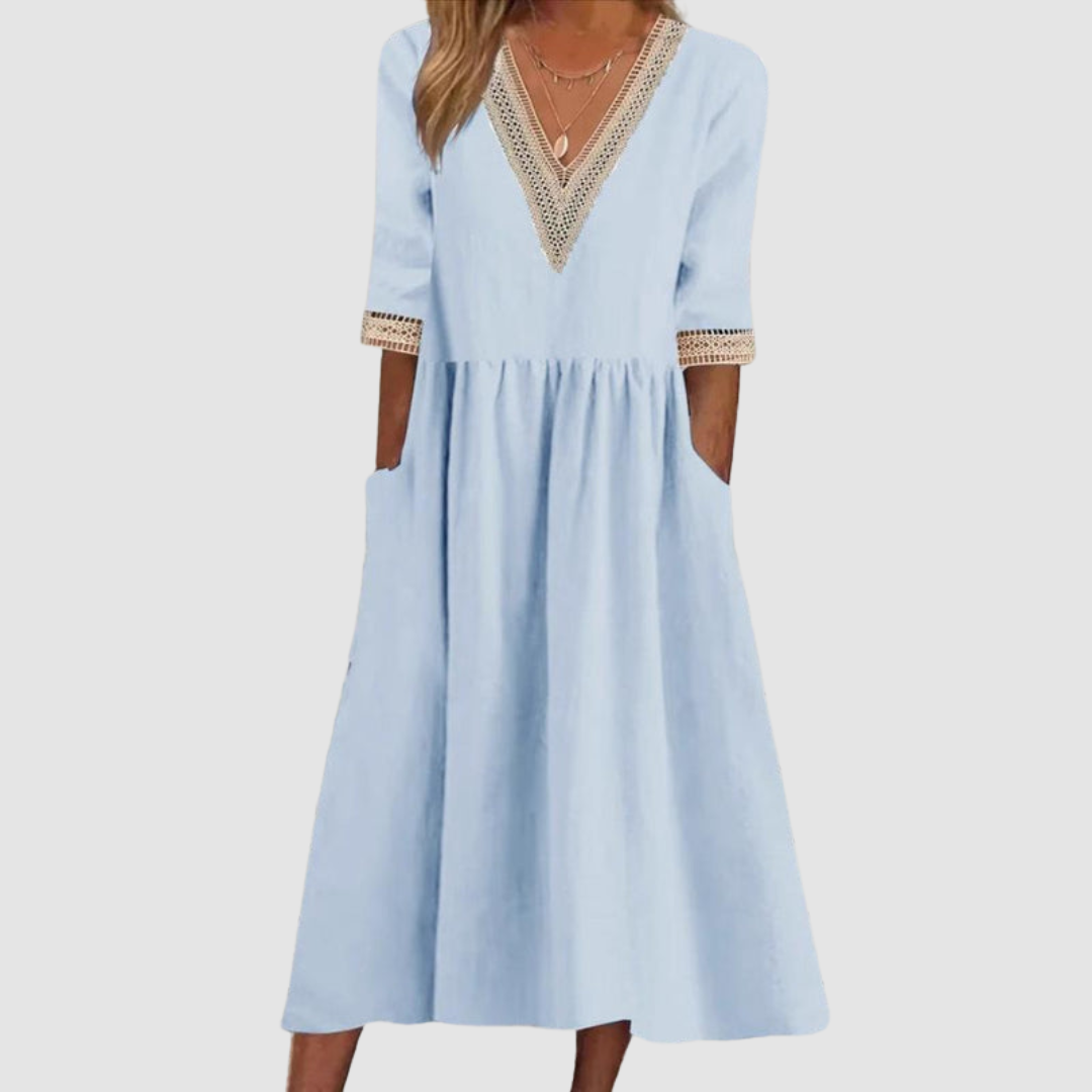 Olena™ Elegant Mid-Length Dress