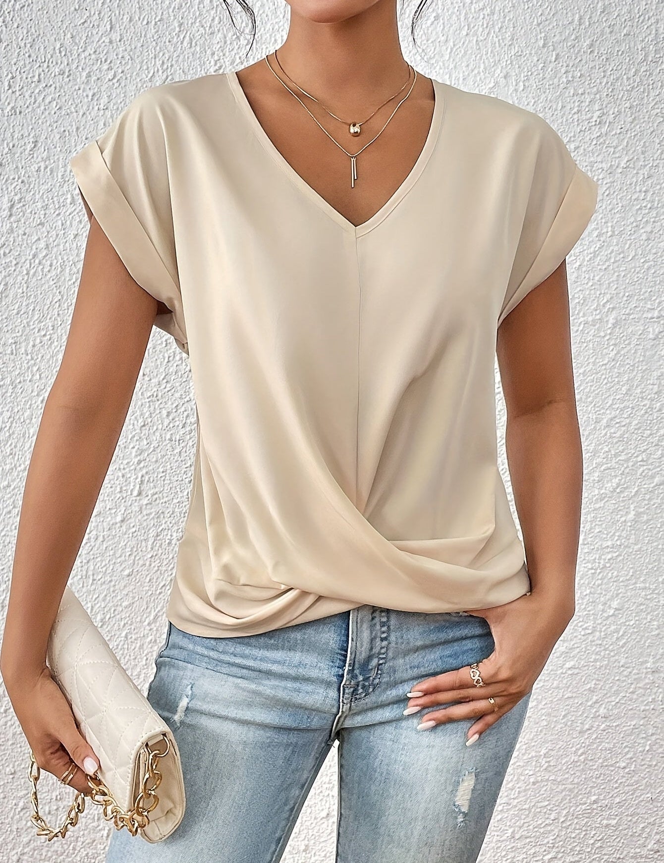 Cleo™ Classic t shirt with v neckline
