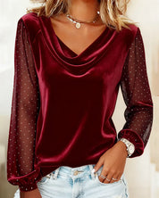 Avery™ Elegant Blouse with draped collar