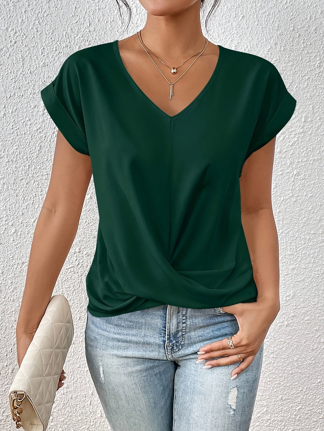 Cleo™ Classic t shirt with v neckline
