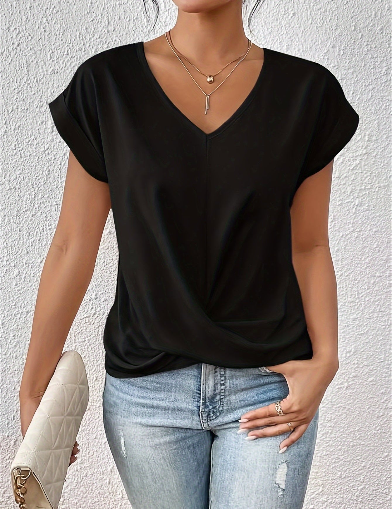 Cleo™ Classic t shirt with v neckline