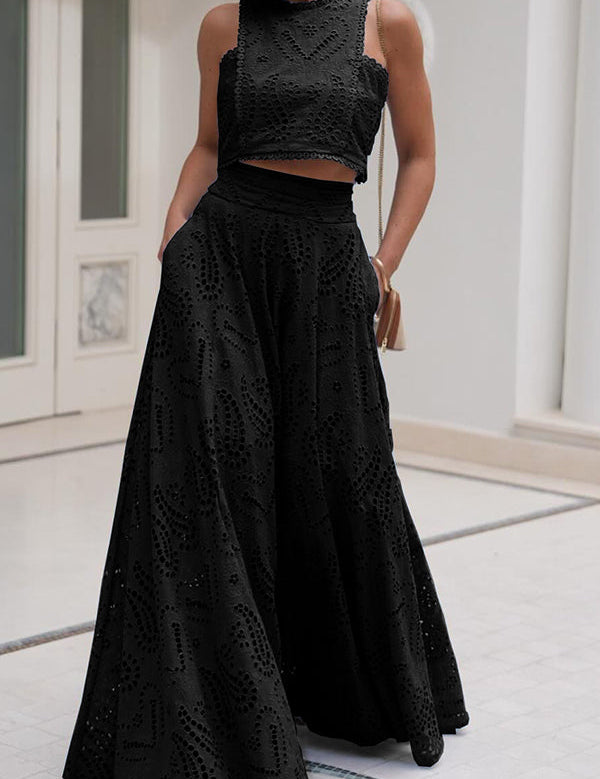Larissa™ Embroidered Top & High-Waist Maxi Skirt Set