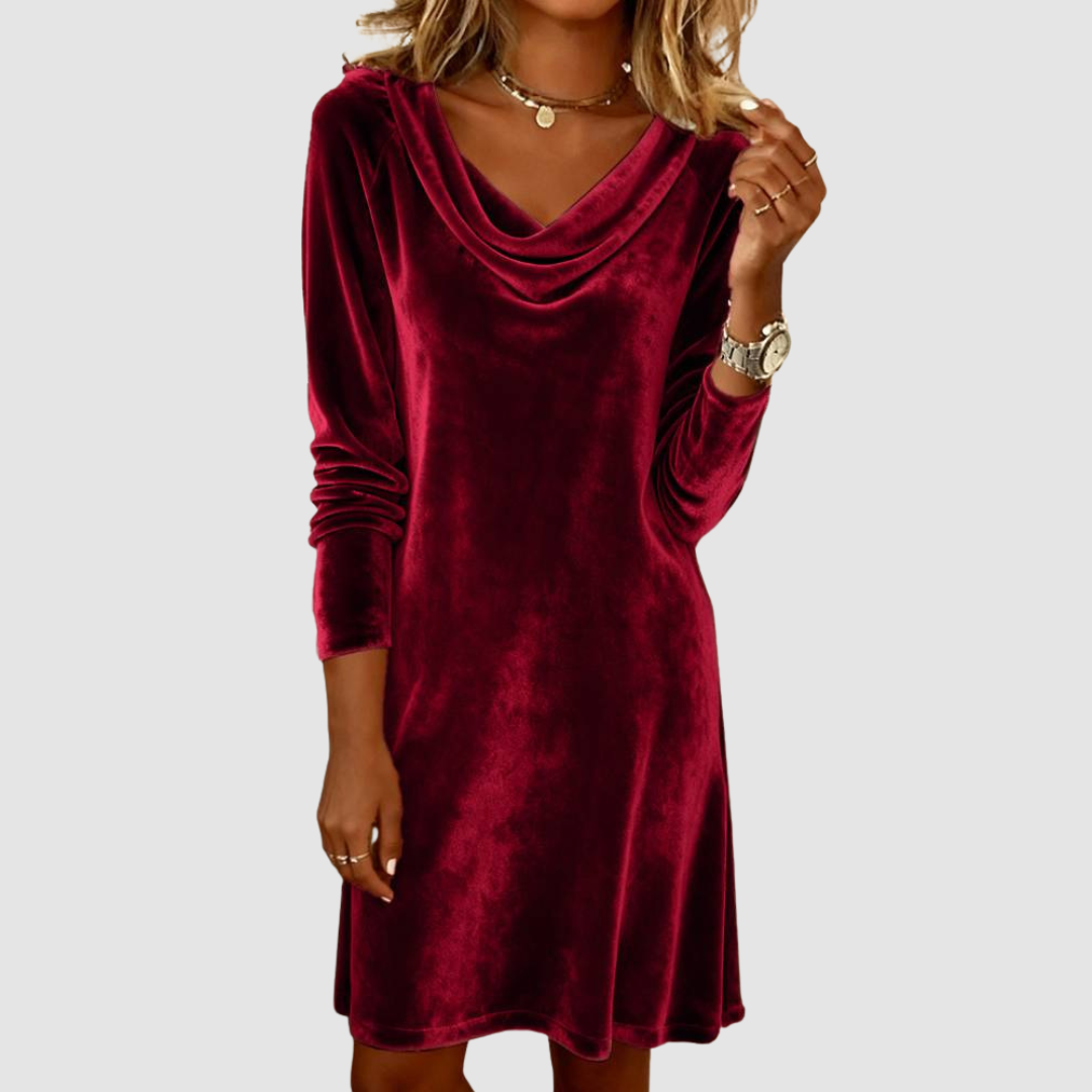 Misty™ Long Sleeve Velvet Dress