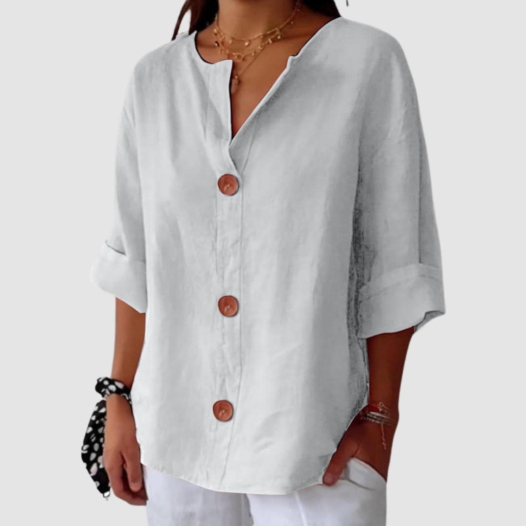 Leah™ Casual Linen Blouse