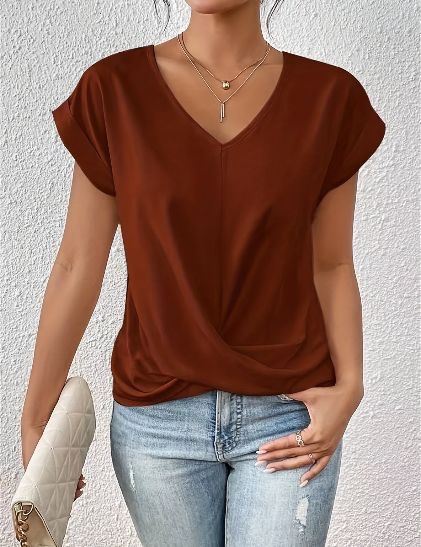 Cleo™ Classic t shirt with v neckline