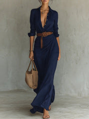 Gwen™ Elegant Casual Shirt Dress + FREE Belt
