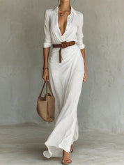 Gwen™ Elegant Casual Shirt Dress + FREE Belt