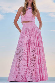 Larissa™ Embroidered Top & High-Waist Maxi Skirt Set