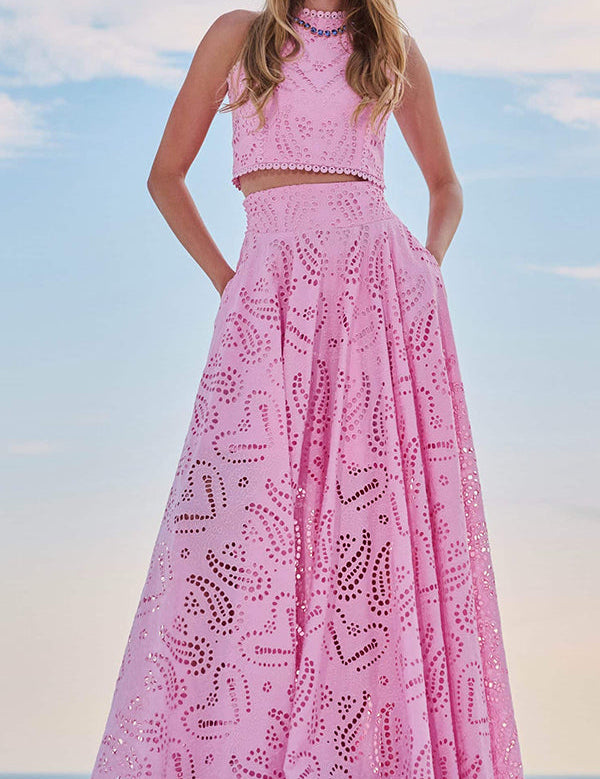 Larissa™ Embroidered Top & High-Waist Maxi Skirt Set