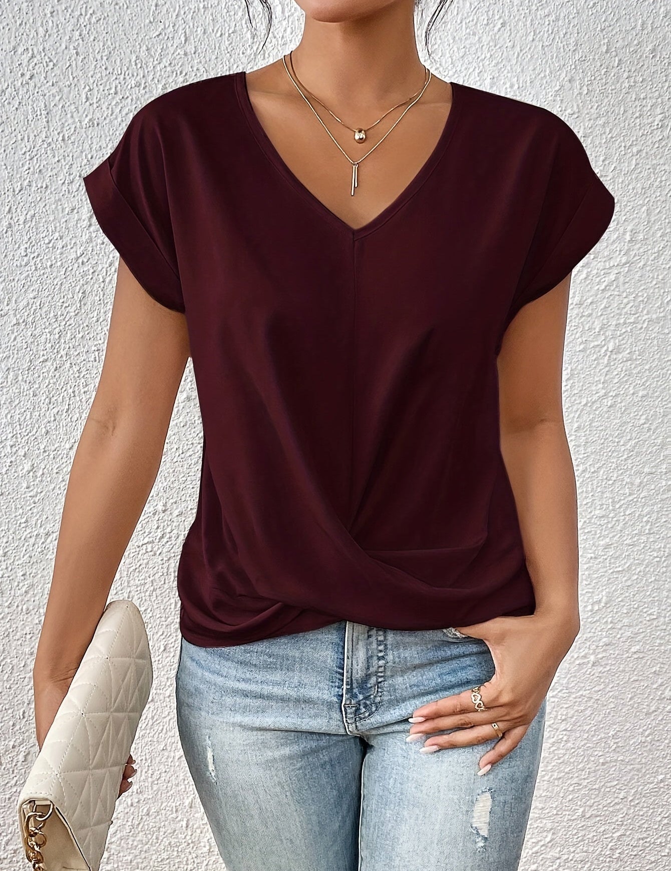Cleo™ Classic t shirt with v neckline
