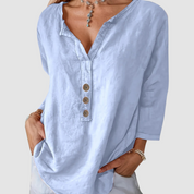 Melisa™ Casual Cotton & Linen Blouse