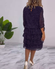 Claire™ Elegant Layered Polka Dot Dress