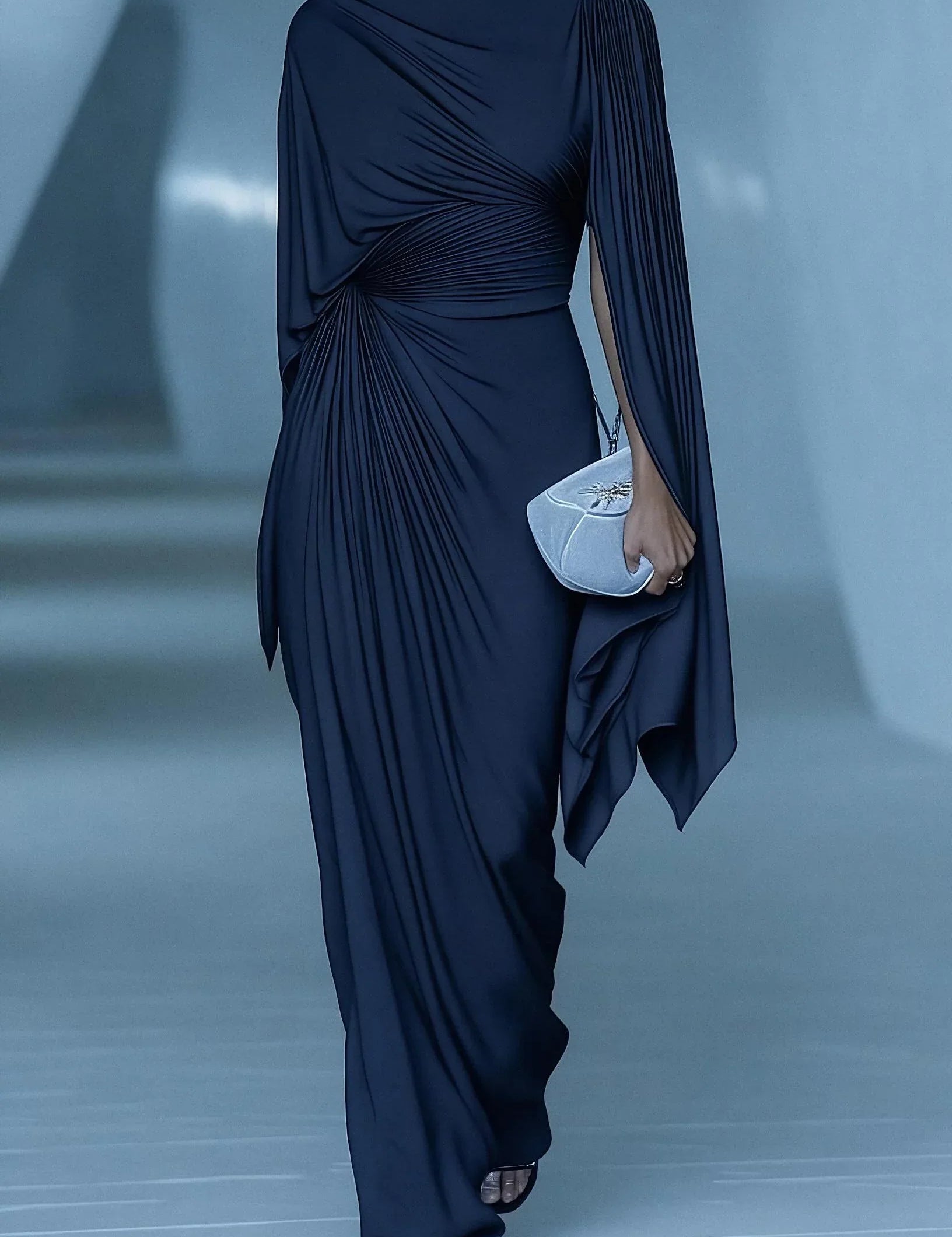 Melyssa™ Pleated Drape Maxi Dress