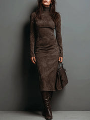 Mildred™ Elegant Suede Maxi Dress