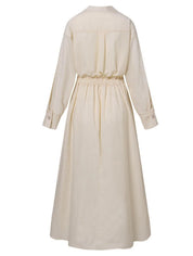 Elsie™ Elegant Button Lapel Midi Dress