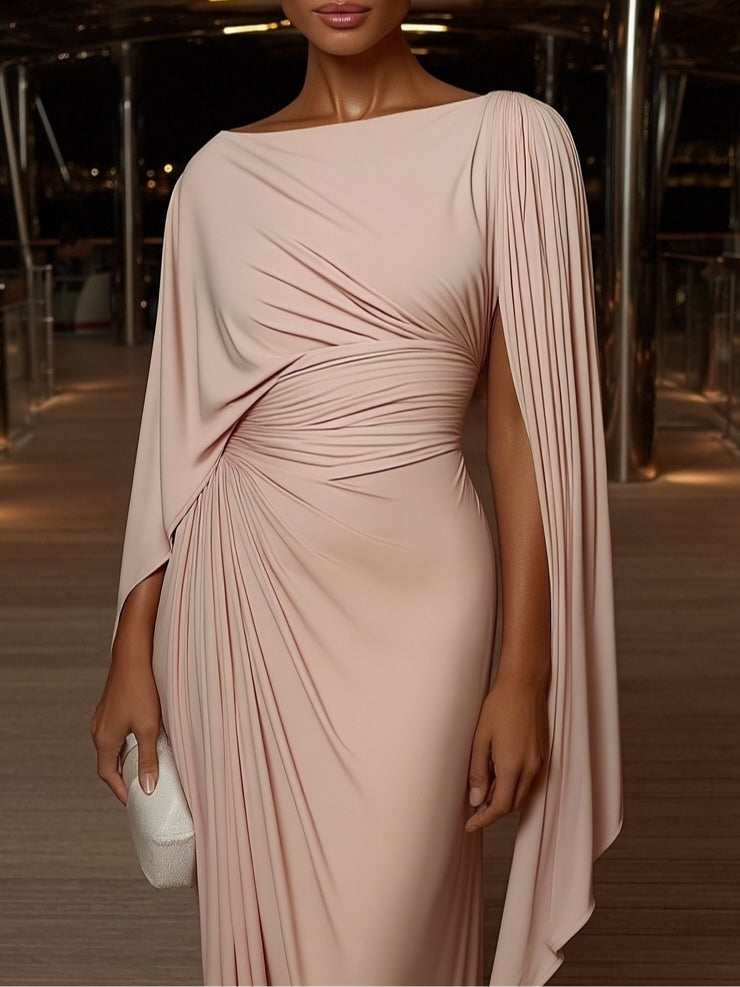 Melyssa™ Pleated Drape Maxi Dress