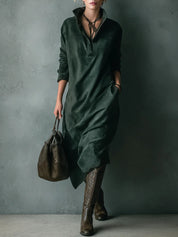 Elvira™ Relaxed Velvet Dress with Pockets