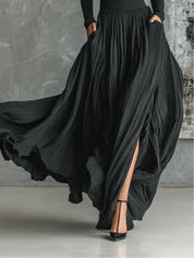 Cybele™ Black Turtleneck & Pleated Skirt Set