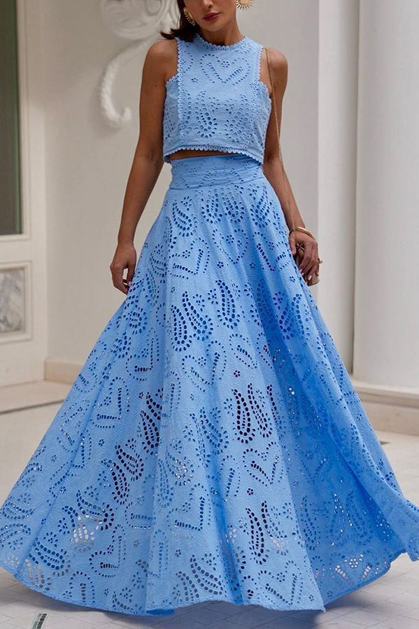Larissa™ Embroidered Top & High-Waist Maxi Skirt Set