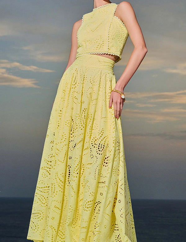 Larissa™ Embroidered Top & High-Waist Maxi Skirt Set