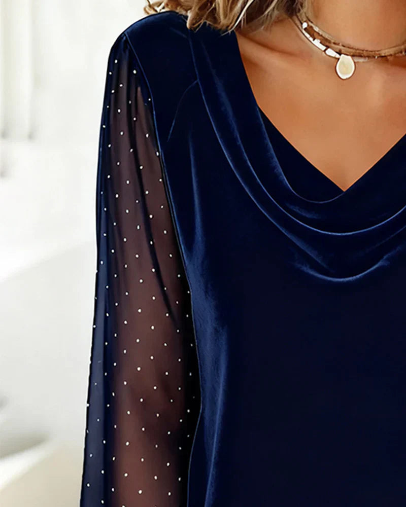 Avery™ Elegant Blouse with draped collar