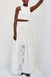 Larissa™ Embroidered Top & High-Waist Maxi Skirt Set