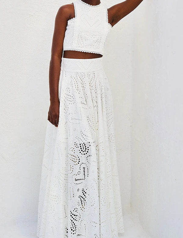 Larissa™ Embroidered Top & High-Waist Maxi Skirt Set