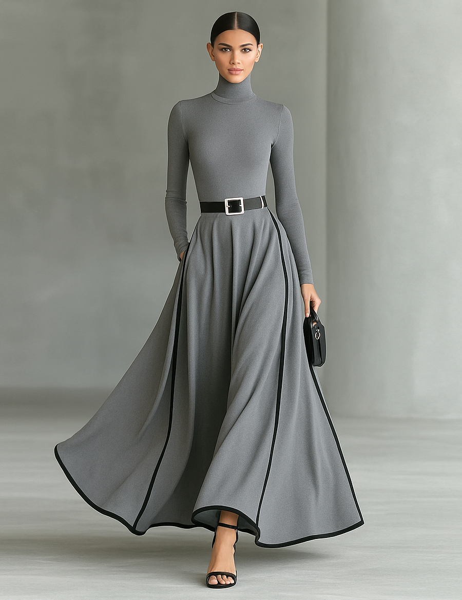 Rachelle™ Long Sleeve Maxi Dress + Free Belt