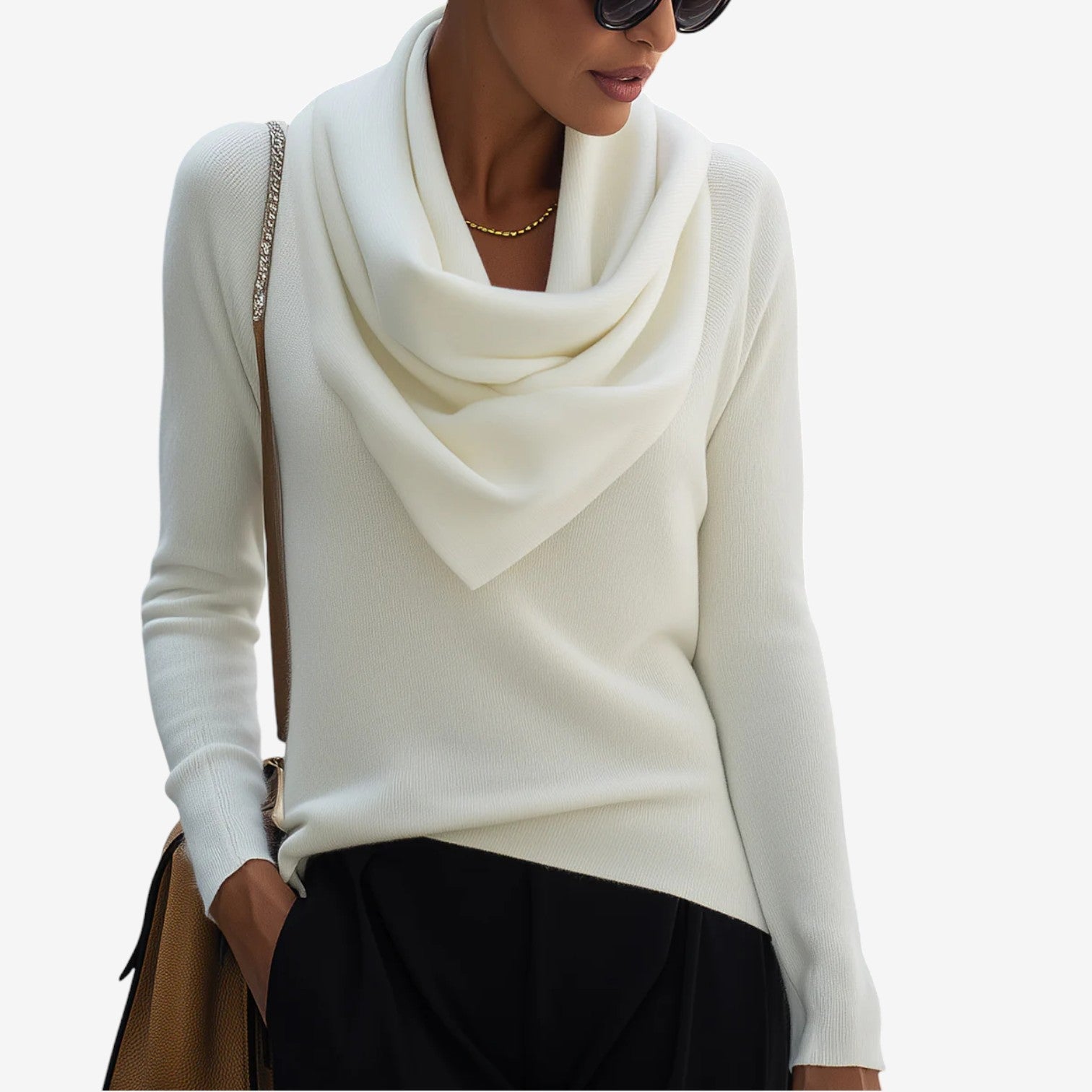 Paola™ Draped Neck Sweater