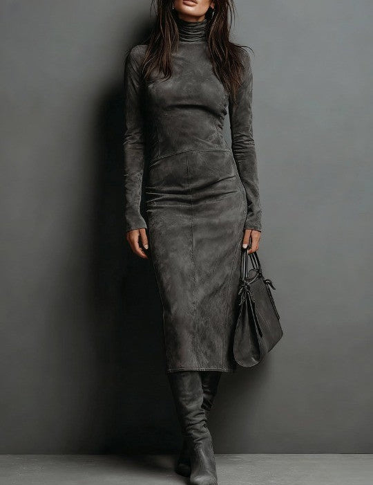 Mildred™ Elegant Suede Maxi Dress