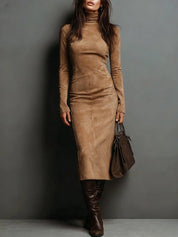 Mildred™ Elegant Suede Maxi Dress