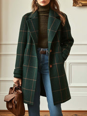 Kayla™ Retro Plaid Tweed Coat
